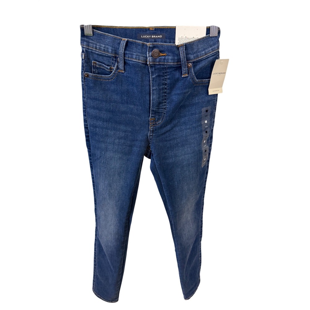NWT Lucky Brand Uni Fit Skinny Ankle Jeans Size 0/1 W24 Med Wash Denim High Rise